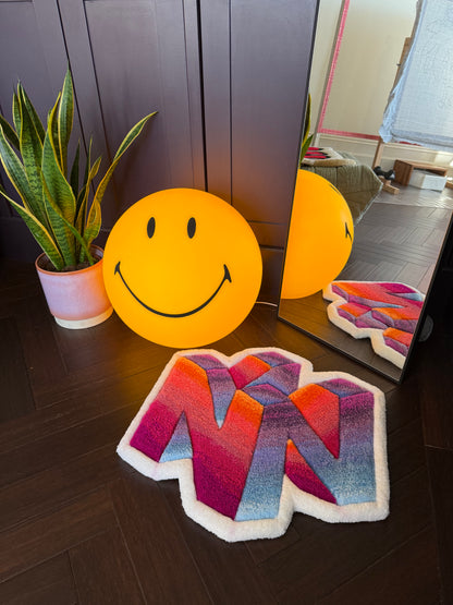 N64 Vaporwave Rug – Retro Gaming Tufted Rug Handmade | Mint Tufts