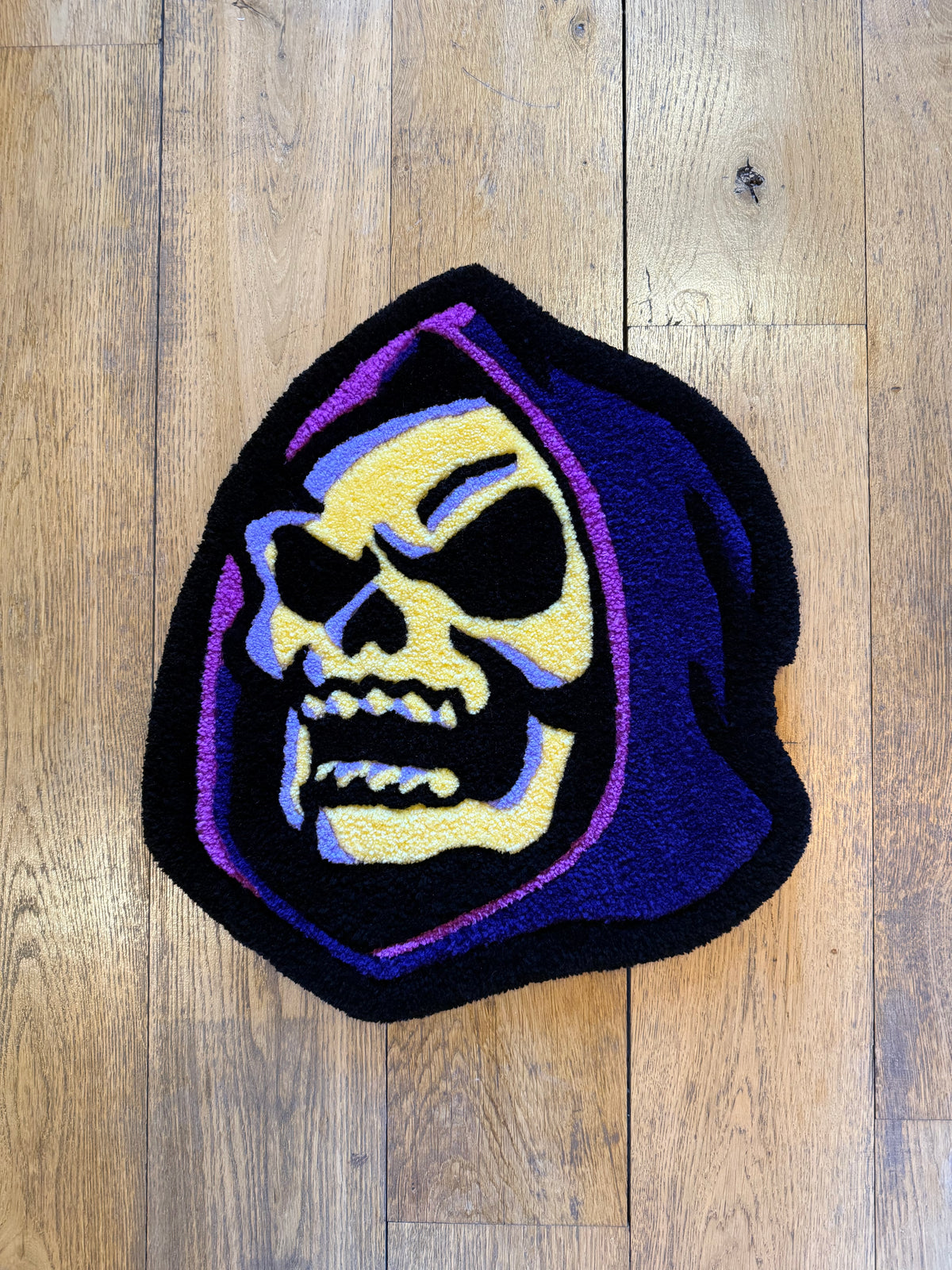 Skeletor Tufted Rug – Gothic Pop Culture Rug Handmade UK | Mint Tufts