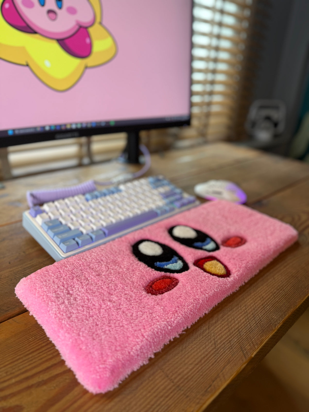 Kirby Keyboard Rug – Tufted Gaming Desk Rug Handmade UK | Mint Tufts