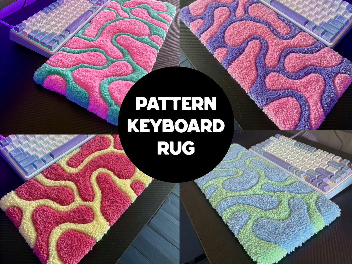 Tufted Pattern Keyboard Rug: Customizable Colour Combos
