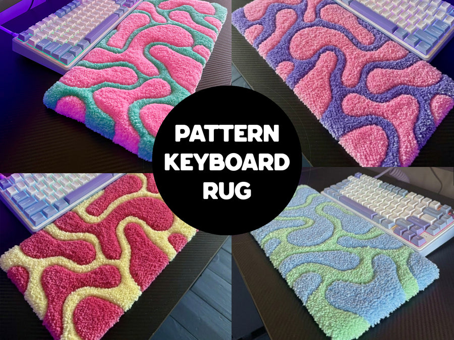 Tufted Pattern Keyboard Rug: Customizable Colour Combos