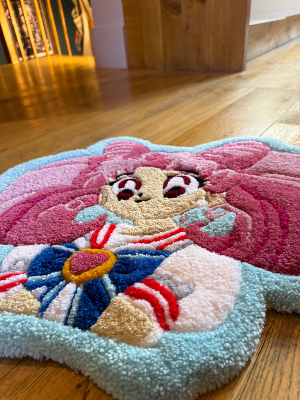 Sailor Moon Chibiusa Rug – Anime Tufted Rug Gift Handmade | Mint Tufts