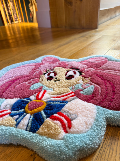 Sailor Moon Chibiusa Rug – Anime Tufted Rug Gift Handmade | Mint Tufts