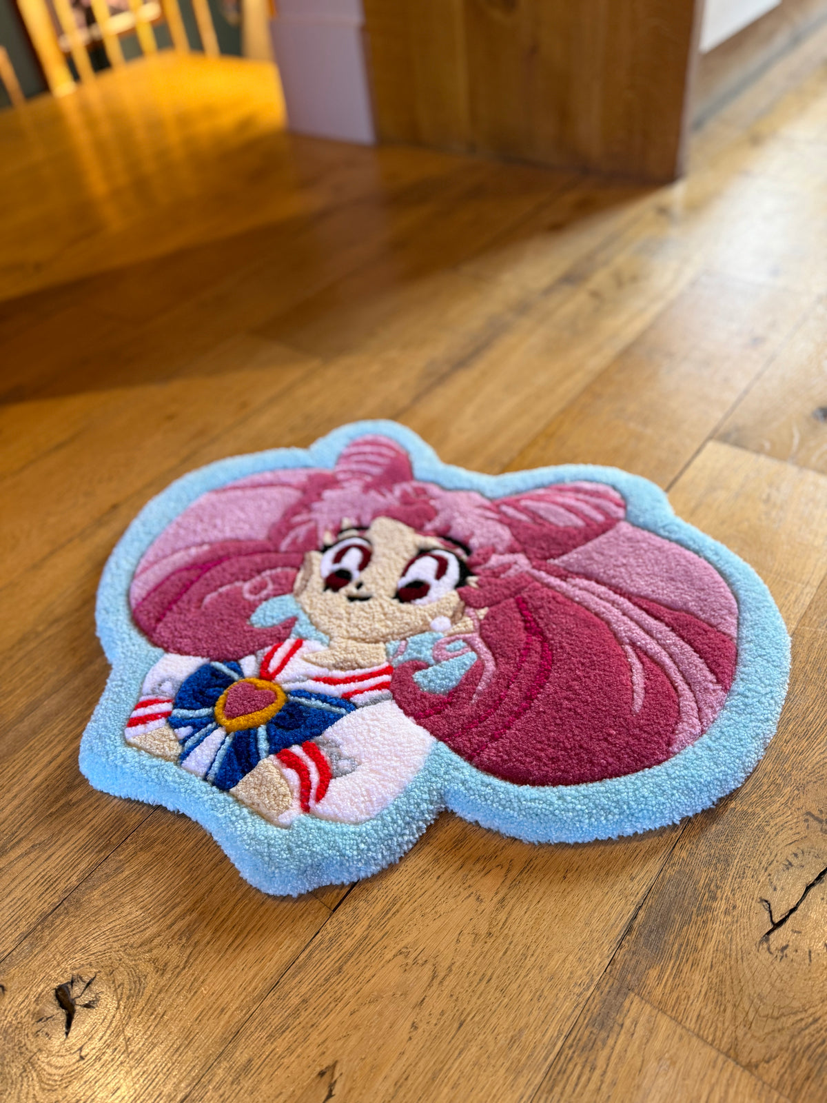 Sailor Moon Chibiusa Rug – Anime Tufted Rug Gift Handmade | Mint Tufts