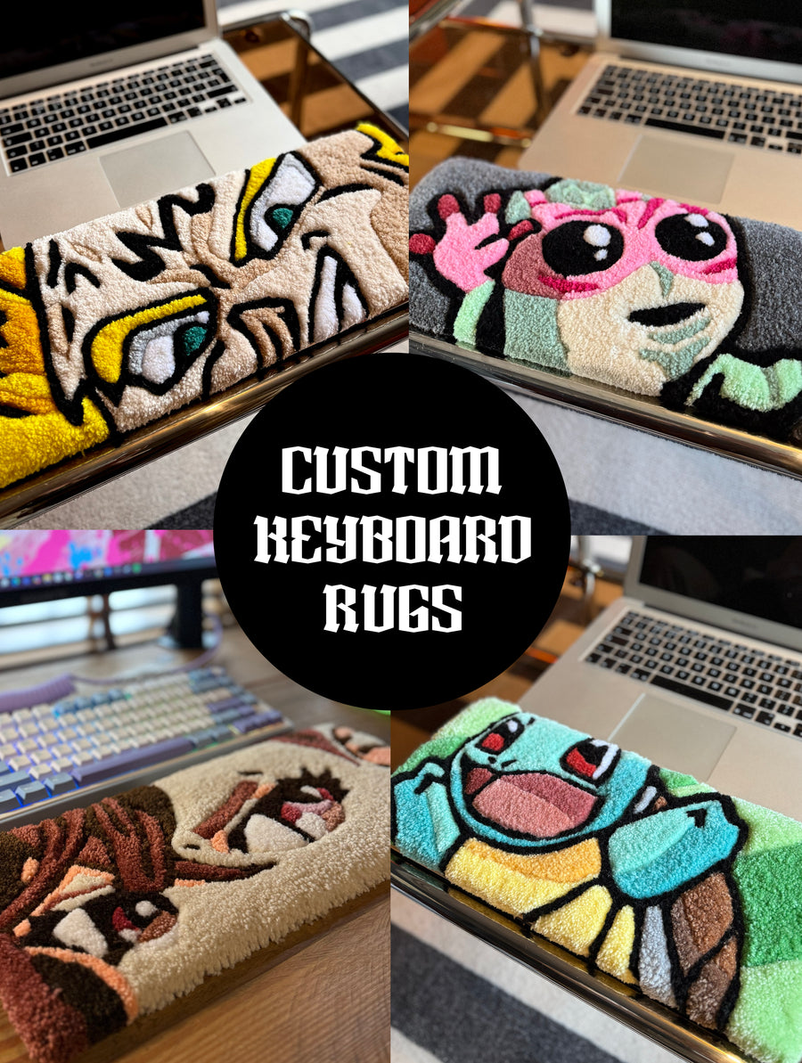 Custom Keyboard Rug – Personalized Tufted Keyboard Shaped Rug | Mint Tufts