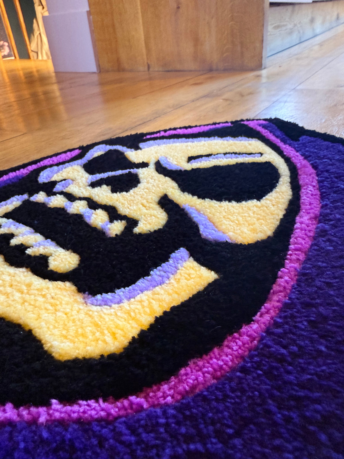 Skeletor Tufted Rug – Gothic Pop Culture Rug Handmade UK | Mint Tufts