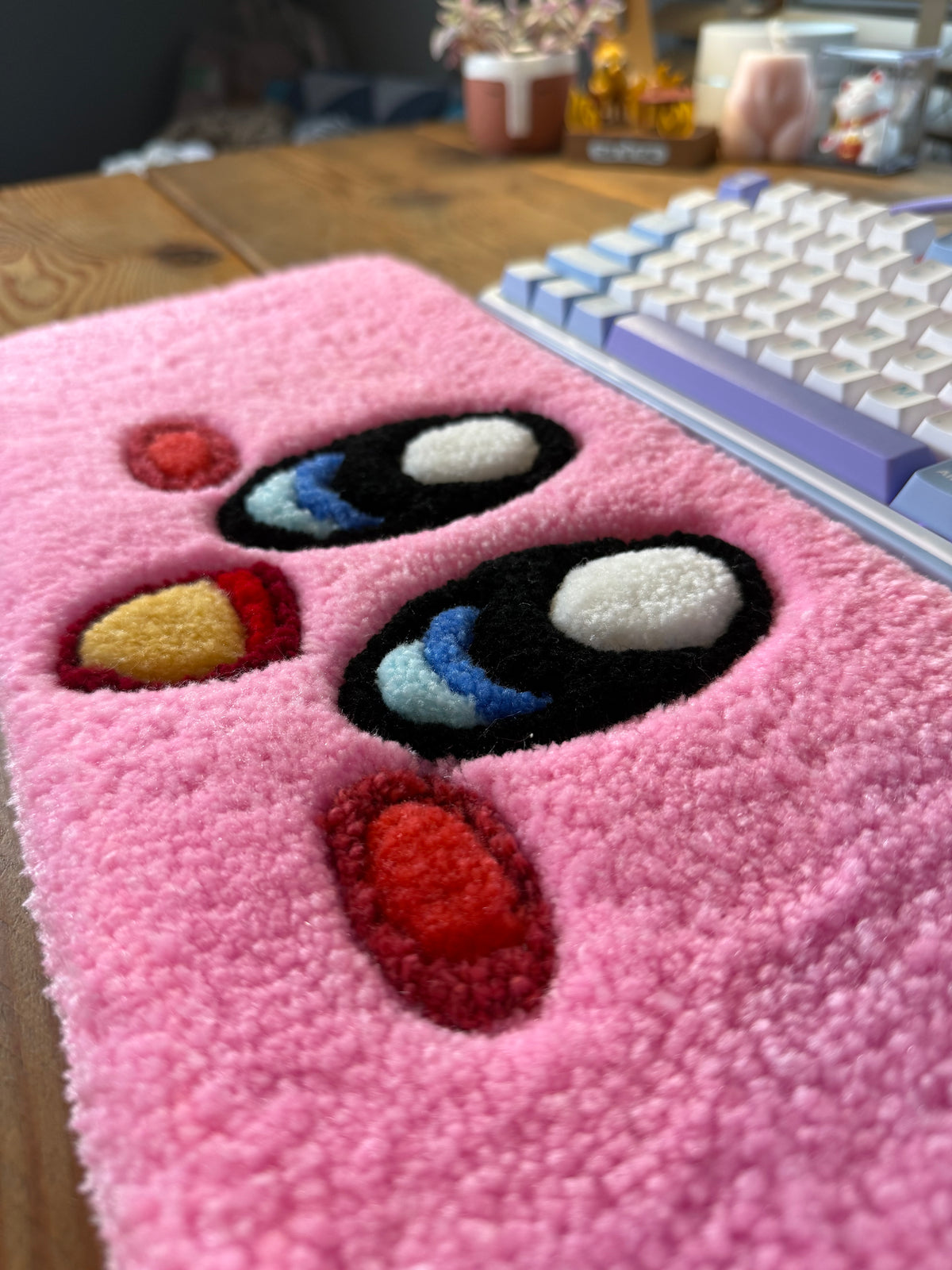 Kirby Keyboard Rug – Tufted Gaming Desk Rug Handmade UK | Mint Tufts