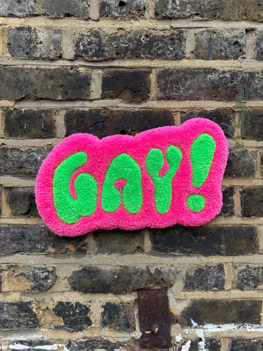 Gay! Tufted Rug – LGBTQ Pride Handmade Accent Rug | Mint Tufts