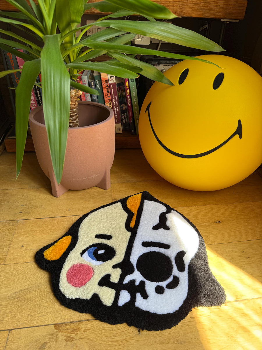 Kewpie Skeleton Rug – Cute Gothic Tufted Rug Handmade UK | Mint Tufts